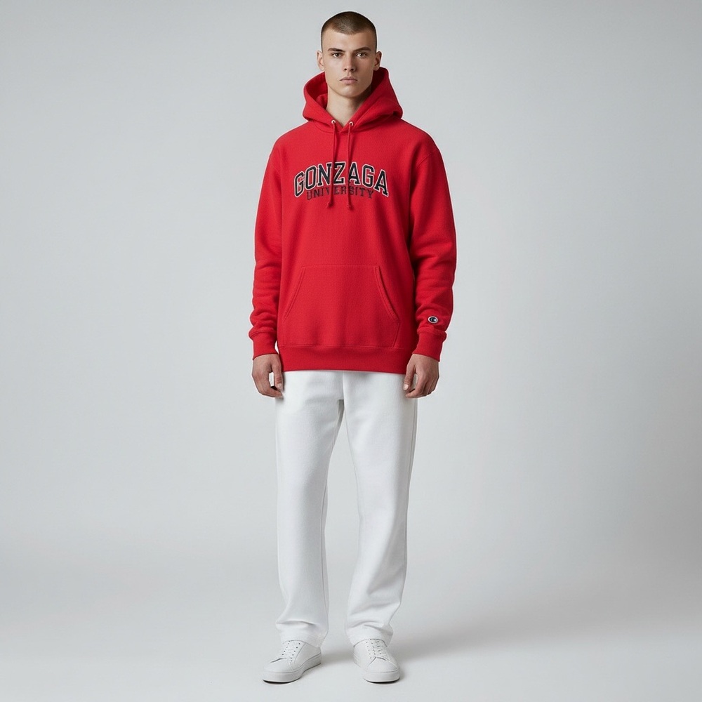 Champion Gonzaga University Hoodie Red Men’s Medium Pullover Sweatshirt‎